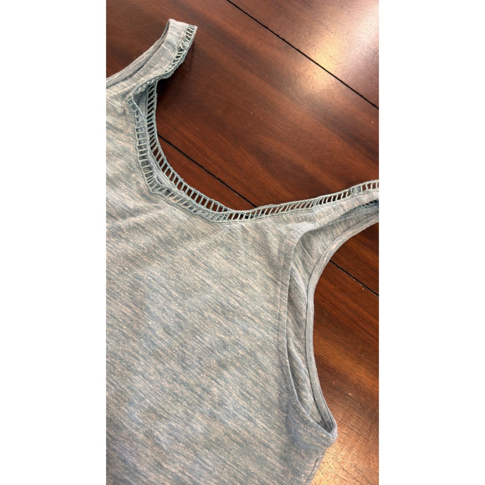 Alo Yoga Light Blue Heathered Ladder Stitch Crop Tank Top Small - Picture 9 of 16